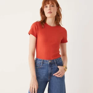 The Baby T-Shirt in Ochre Red
